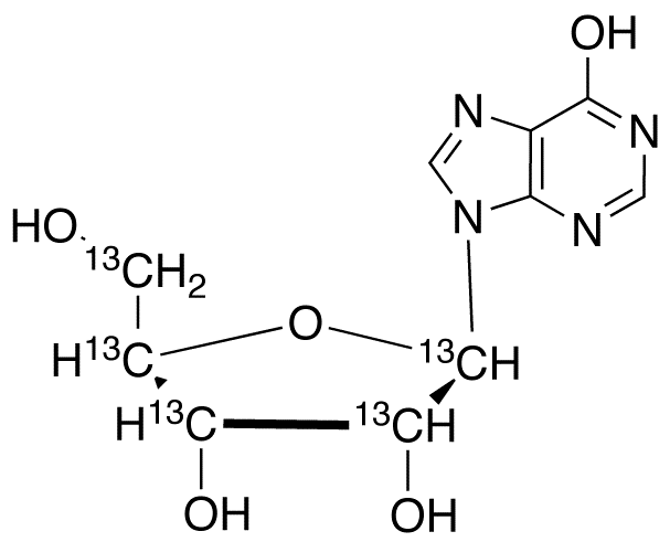 (-)-Inosine-1’,2’,3’,4’,5’-13C5