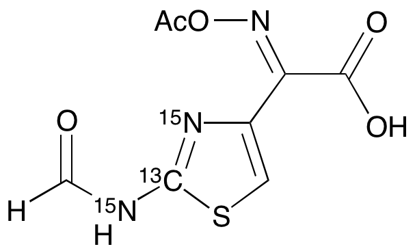 (αZ)-α-[(Acetyloxy)imino]-2-(formylamino)-4-thiazoleacetic Acid-13C,15N2