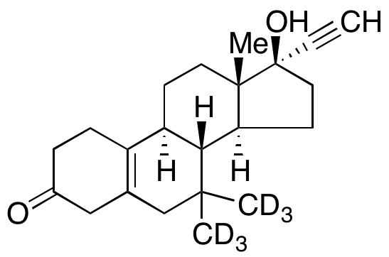 (±)-17-Hydroxy-7,7-dimethyl-19-nor-17α-pregn-5(10)-en-20-yn-3-one-d6
