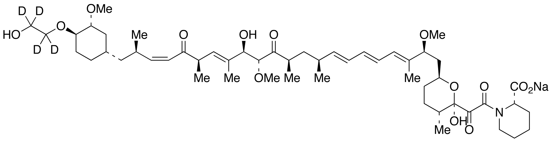 (19E/Z)-seco-[4-O-[2-Hydroxy(ethyl)-d4]] Rapamycin Sodium Salt