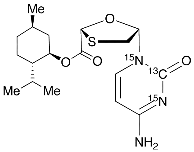 (2R,5S)-L-Menthol-5-(4-amino-2-oxo-1(2H)-pyrimidinyl-15N2,13C)-1,3-oxathiolane-2-carboxylate