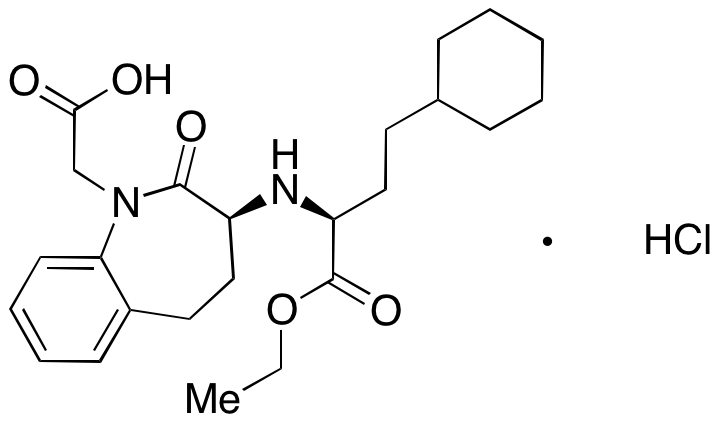 (3-(1-Ethoxycarbonyl-3-cyclohexyl-(1S)-propyl)amino-2,3,4,5-tetrahydro-2-oxo-1H-1-(3S)-benzazepine-1-acetic Acid Monohydrochloride