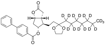 (3aR,4R,5R,6aS)-4-[3-(Ethyleneketal)decanyl]hexahydro-5-hydroxy-2H-cyclopenta[b]furan-2-one 5-(4-Phenylbenzoate)-d15