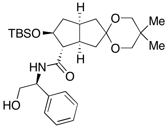 (3a’R,4’S,5’S,6a’S)-5’-[[(1,1-Dimethylethyl)dimethylsilyl]oxy]hexahydro-N-[(1R)-2-hydroxy-1-phenylethyl]-5,5-dimethyl-spiro[1,3-dioxane-2,2’(1’H)-pentalene]-4