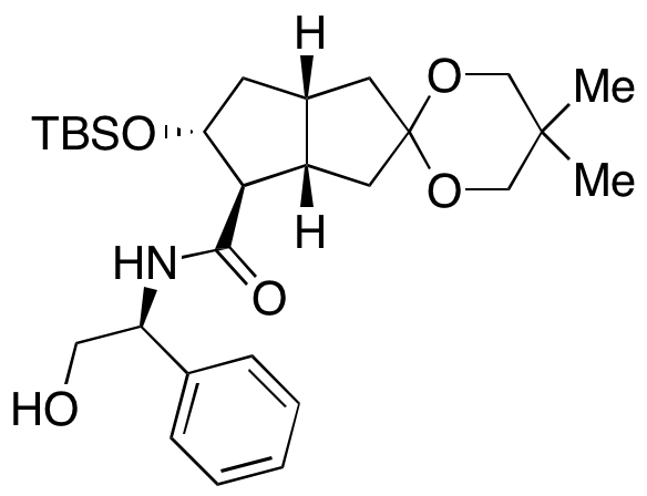 (3a’S,4’R,5’R,6a’R)-5’-[[(1,1-Dimethylethyl)dimethylsilyl]oxy]hexahydro-N-[(1R)-2-hydroxy-1-phenylethyl]-5,5-dimethyl-spiro[1,3-dioxane-2,2’(1’H)-pentalene]-4