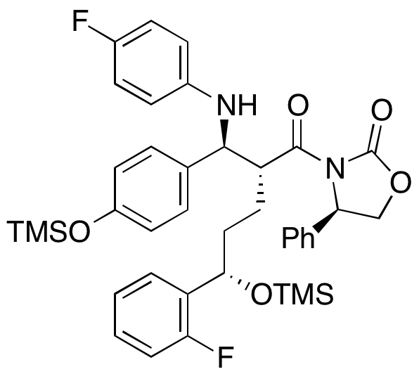 (4R)-3-[(2R,5S)-5-(2-Fluorophenyl)-2-[(S)-[(4-fluorophenyl)amino][4-[(trimethylsilyl)oxy]phenyl]methyl]-1-oxo-5-[(trimethylsilyl)oxy]pentyl]-4-phenyl-2-oxazolidinone