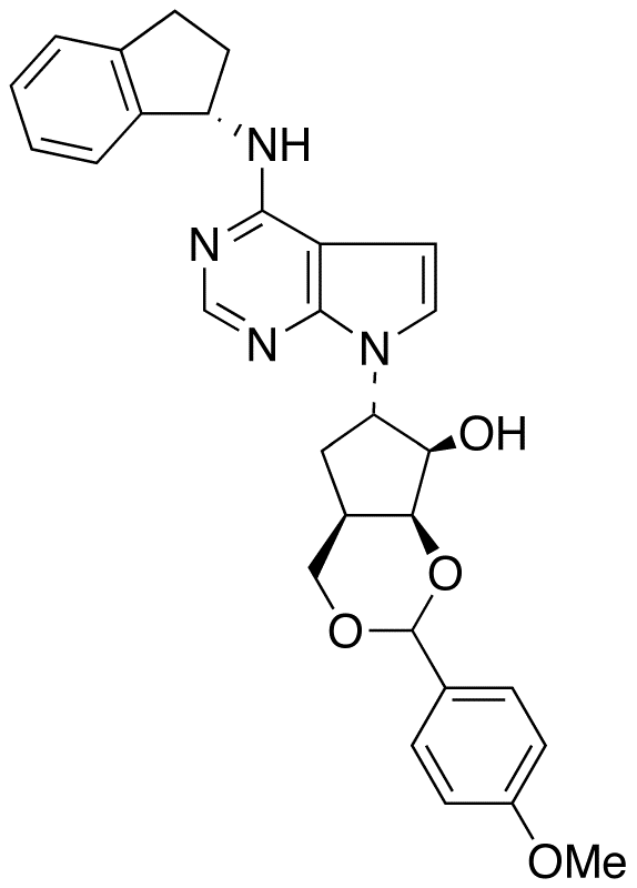 (4aS,6R,7S,7aR)-6-[4-[[(1S)-2,3-Dihydro-1H-inden-1-yl]amino]-7H-pyrrolo[2,3-d]pyrimidin-7-yl]hexahydro-2-(4-methoxyphenyl)-cyclopenta-1,3-dioxin-7-ol