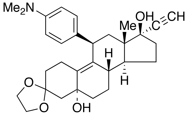 (5α,11β,17α)-11-[4-(dimethylamino)phenyl]-5,17-dihydroxy-19-norpregn-9-en-20-yn-3-one Cyclic 1,2-Ethanediyl Acetal