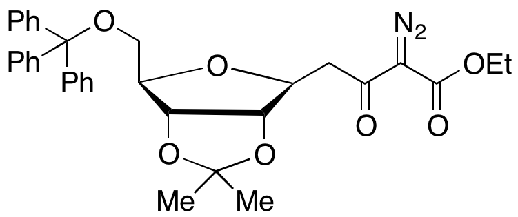 (5E)-5,8-Anhydro-2,4-dideoxy-2-diazo-6,7-O-(1-methylethylidene)-9-O-(triphenylmethyl)-L-ribo-3-nonulosonic Acid Ethyl Ester