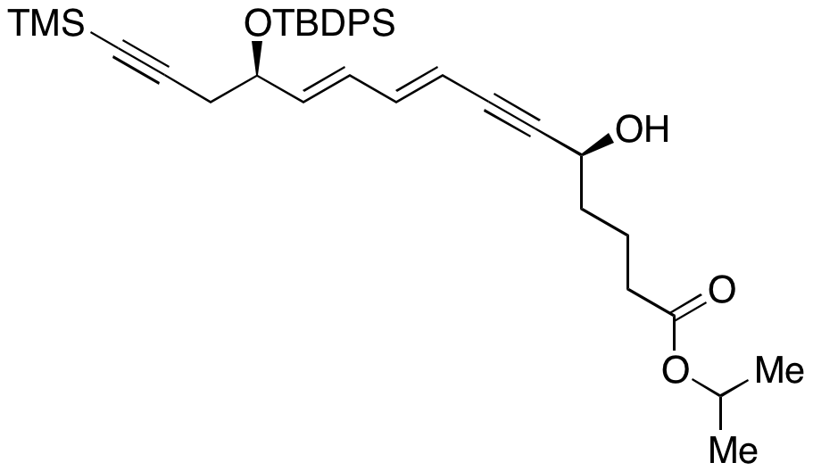 (5S,8E,10E,12R)-12-[[(1,1-Dimethylethyl)diphenylsilyl]oxy]-5-hydroxy-15-(trimethylsilyl)-8,10-Pentadecadiene-6,14-diynoic acid 1-Methylethyl Ester