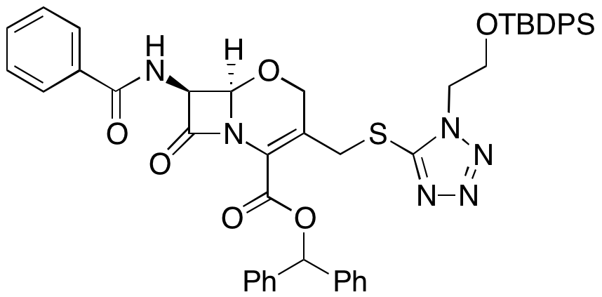 (6R,7S)-7-Benzamido-3-(((1-(2-((tert-butyldiphenylsilyl)oxy)ethyl)-1H-tetrazol-5-yl)thio)methyl)-8-oxo-5-oxa-1-azabicyclo[4.2.0]oct-2-ene-2-carboxylic Acid Benzhydryl Ester