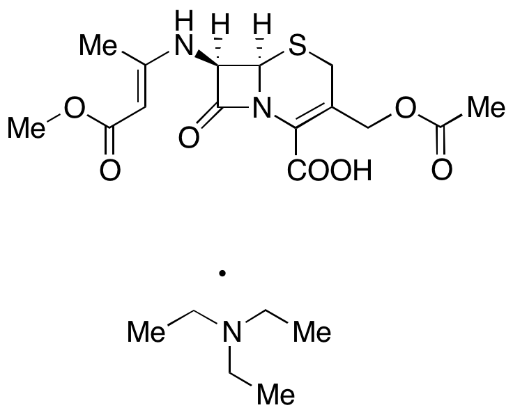 (6R-trans)-3-[(Acetyloxy)methyl]-7-[(3-methoxy-1-methyl-3-oxo-1-propenyl)amino]-8-oxo-5-thia-1-azabicyclo[4.2.0]oct-2-ene-2-carboxylate N,N-Diethylethanamine