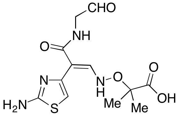 (E)-2-(((2-(2-Aminothiazol-4-yl)-3-oxo-3-((2-oxoethyl)amino)prop-1-en-1-yl)amino)oxy)-2-methylpropanoic Acid