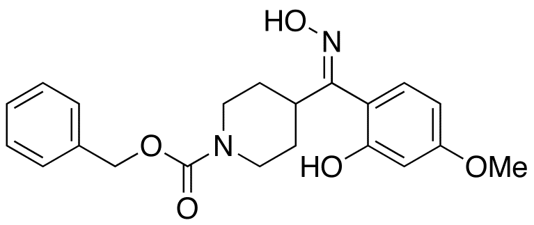 (E)-2-(5-Methoxy)phenol 4-(N-Benzyloxycarbonyl)piperidinyl-methanone Oxime