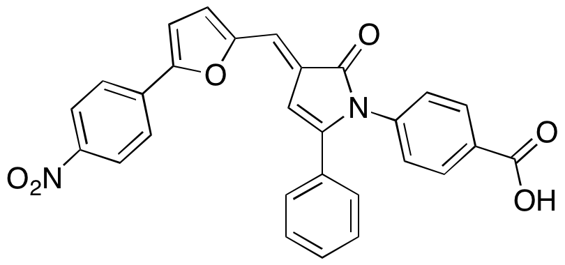 (E)-4-(3-((5-(4-Nitrophenyl)furan-2-yl)methylene)-2-oxo-5-phenyl-2,3-dihydro-1H-pyrrol-1-yl)benzoic Acid