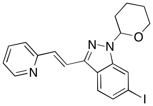 (E)-6-Iodo-3-[2-(pyridin-2-yl)ethenyl]-1-(tetrahydro-2H-pyran-2-yl)-1H-indazole