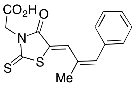 (Z,Z)-5-(2-Methyl-3-phenyl-propenylidene)-4-oxo-2-thioxo-3-thiazolidineacetic Acid