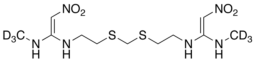 1,1’-N-[Methylenebis(sulphanediylethylene)]bis(N’-methyl-2-nitroethene-1,1-diamine-d6