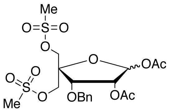 1,2-Di-O-acetyl-3-O-benzyl-4-C-mesylmethyl-5-O-mesyl-D-ribofuranose