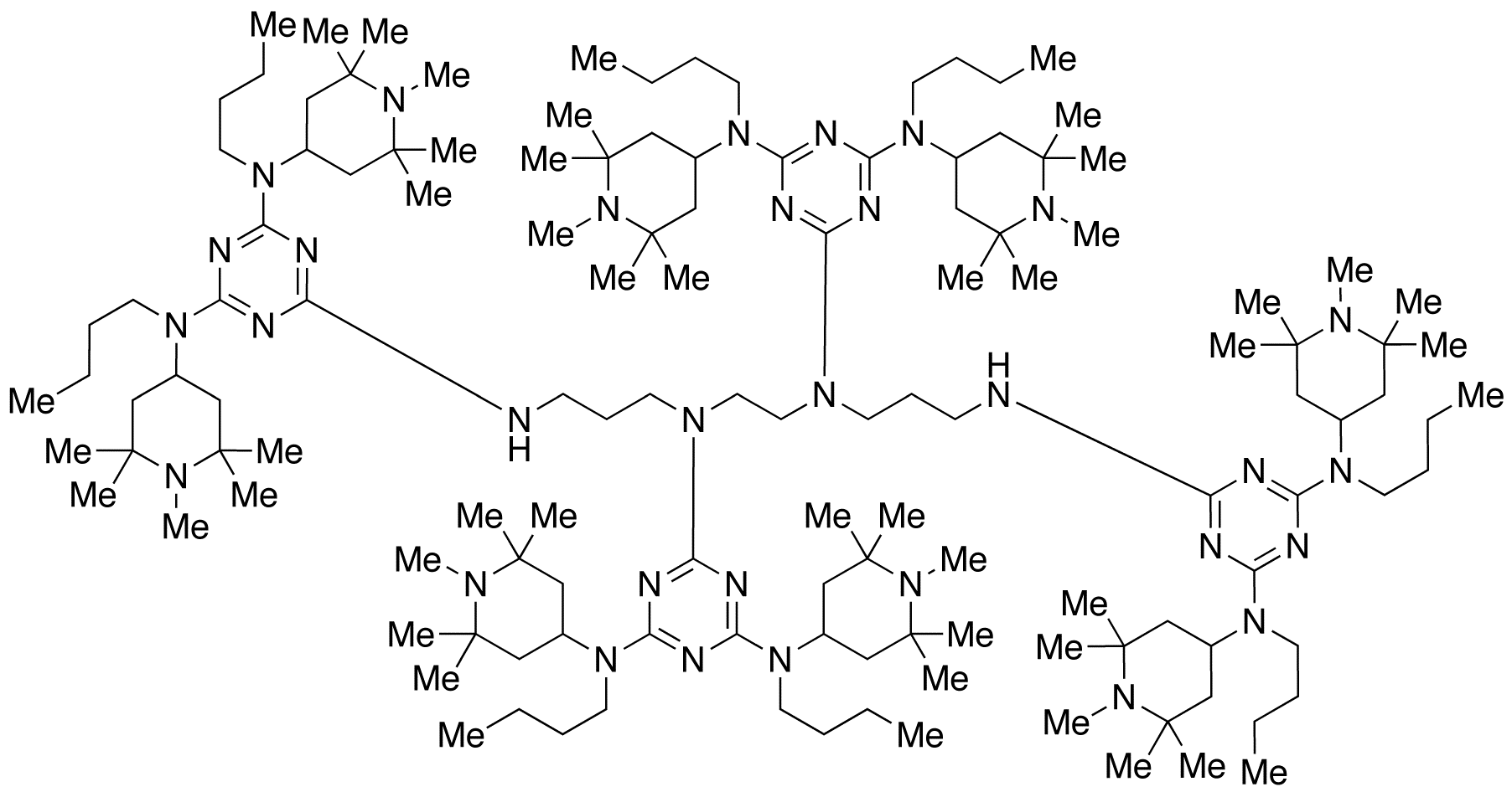 1,5,8,12-Tetrakis[4,6-bis(N-butyl-N-1,2,2,6,6-pentamethyl-4-piperidylamino)-1,3,5-triazin-2-yl]-1,5,8,12-tetraazadodecane