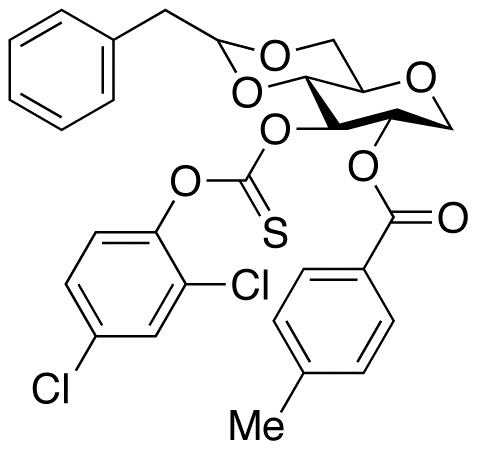 1,5-Anhydro-4,6-O-benzylidene-3-O-[2,4-dichlorophenyl]thiocarbonyloxy-2-O-p-toluoyl-D-glucitol