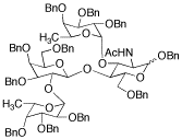 1,6-O-Dibenzyl-2-acetamido-2-deoxy-3-O-(2,3,4-O-tribenzyl-α-L-fucopyranosyl)-4-O-[2-O-(2,3,4-O-tribenzyl-α-L-fucopyranosyl)-3,4,6-O-tribenzyl-β-D-galactopyranosyl]-D-glucopyranoside