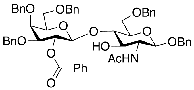 1,6-O-Dibenzyl-2-deoxy-2-acetamido-4-O-(2-O-benzoyl-3,4,5-O-tribenzyl-β-D-galactopyranosyl]-β-D-glucopyranoside