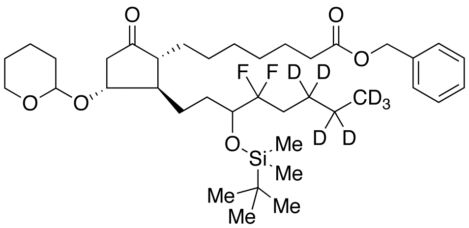 11-O-Tetrahydropyranyl-15-O-tert-butyldimethylsilyl-lubiprostone-d7 Phenylmethyl Ester