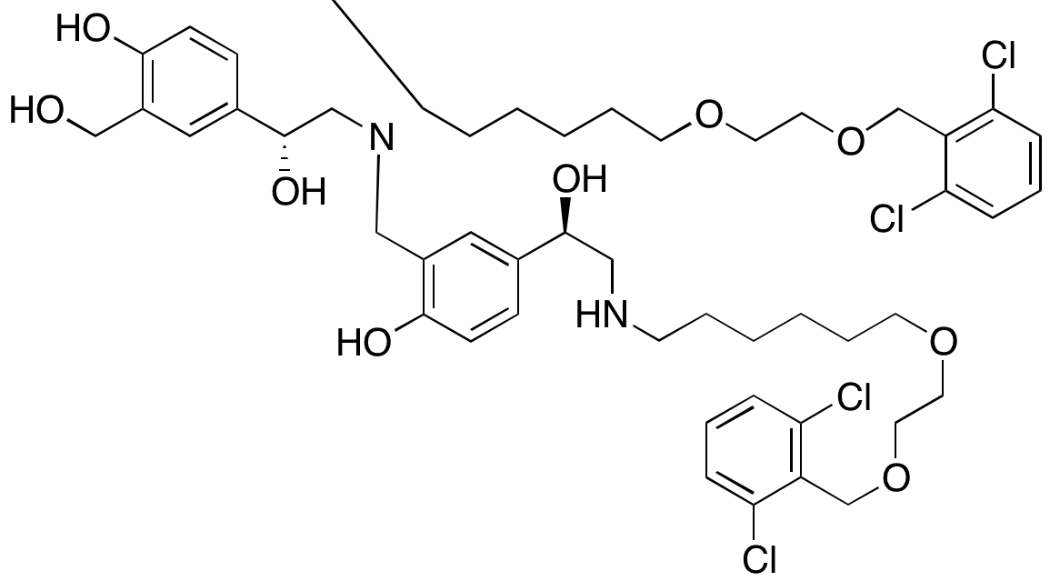 2-(((6-(2-((2,6-Dichlorobenzyl)oxy)ethoxy)hexyl)((R)-2-hydroxy-2-(4-hydroxy-3-(hydroxymethyl)phenyl)ethyl)amino)methyl)-4-((R)-2-((6-(2-((2,6-dichlorobenzyl)oxy)ethoxy)hexyl)amino)-1-hydroxyethyl)phen