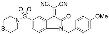 2-[(4-Methoxybenzyl)-2-oxo-5-(thiomorpholinosulfonyl)indolin-3-ylidene]malononitrile