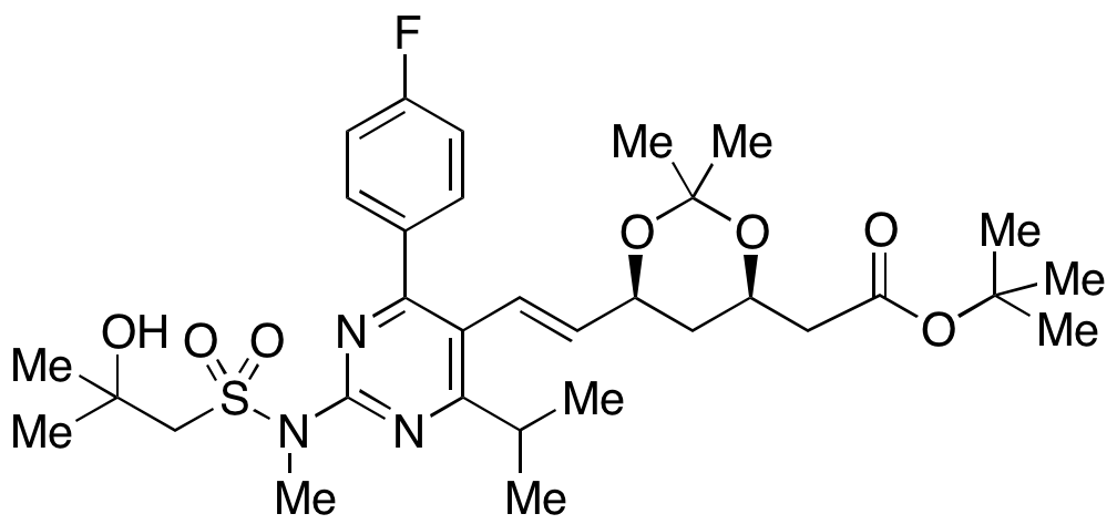 2-((4R,6S)-6-((E)-2-(4-(4-Fluorophenyl)-2-(2-hydroxy-N,2-dimethylpropylsulfonamido)-6-isopropylpyrimidin-5-yl)vinyl)-2,2-dimethyl-1,3-dioxan-4-yl)acetic Acid tert-Butyl Ester