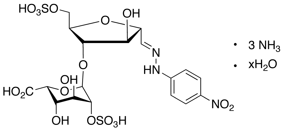 2,5-Anhydro-4-O-(2-O-sulfo-α-L-idopyranuronosyl)-D-mannose 1-[(4-Nitrophenyl)hydrazone] 6-(Hydrogen sulfate) Triammonium Salt Hydrate