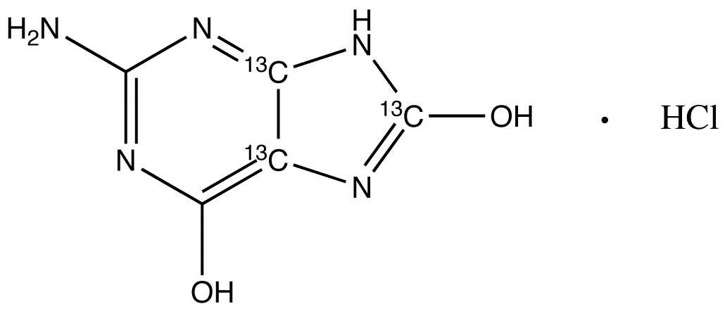 2-Amino-6,8-dihydroxypurine-13C3 Hydrochloride