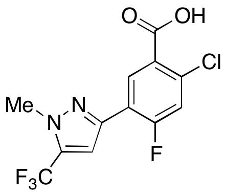 2-Chloro-4-fluoro-5-[1-methyl-5-(trifluoromethyl)-1H-pyrazol-3-yl]benzoic Acid
