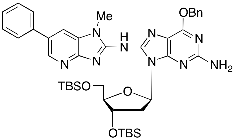 2’-Deoxy-3’,5’-bis-O-[(1,1-dimethylethyl)dimethylsilyl]-8-[(1-methyl-6-phenyl-1H-imidazo[4,5-b]pyridin-2-yl)amino]-6-O-(phenylmethyl)guanosine