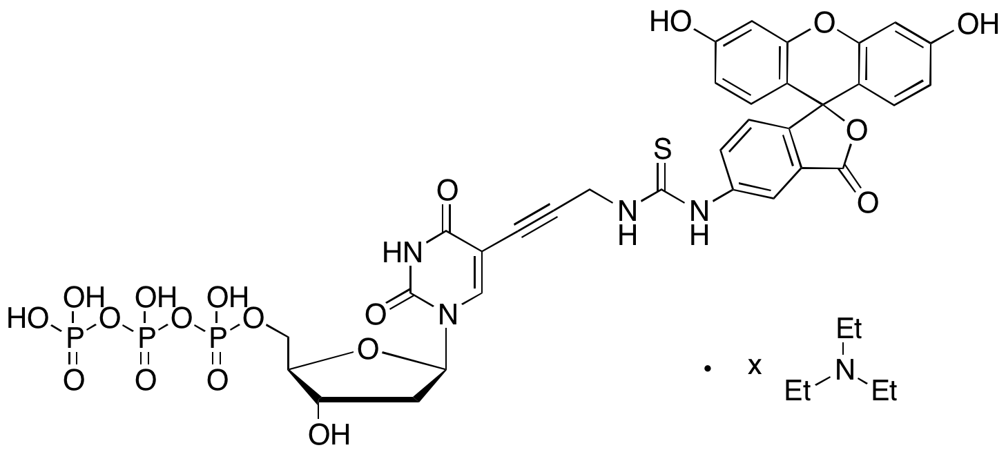 2’-Deoxy-5-[3-[[[(3’,6’-dihydroxy-3-oxospiro[isobenzofuran-1(3H),9’-[9H]xanthen]-5-yl)amino]thioxomethyl]amino]-1-propynyl]uridine 5’-(Tetrahydrogen Triphosphate) Triethy