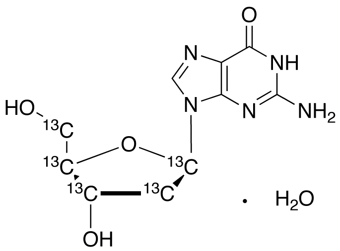 2’-Deoxyguanosine-1’,2’,3’,4’,5’-13C5 Monohydrate