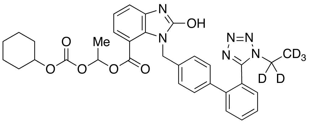 2-Desethoxy-2-hydroxy-1H-1-Ethyl Candesartan Cilexetil-d5