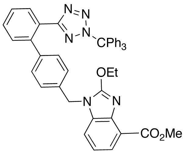 2-Ethoxy-1-[[2’-[2-(trityl)-2H-tetrazol-5-yl][1,1’-biphenyl]-4-yl]methyl]-1H-benzimidazole-4-carboxylic Acid Methyl Ester (Candesartan Impurity)