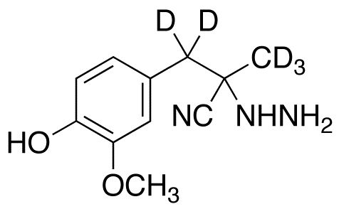 2-Hydrazino-&alpha;-(4-hydroxy-3-methoxybenzyl)propionitrile-d5