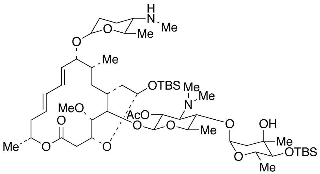 2’-O-Acetyl-4’’-O-tert-butyldimethylsilyl-4’’’-de-N-methylspiramycin I 3,18-(O-tert-Butyldimethylsilyl)acetal