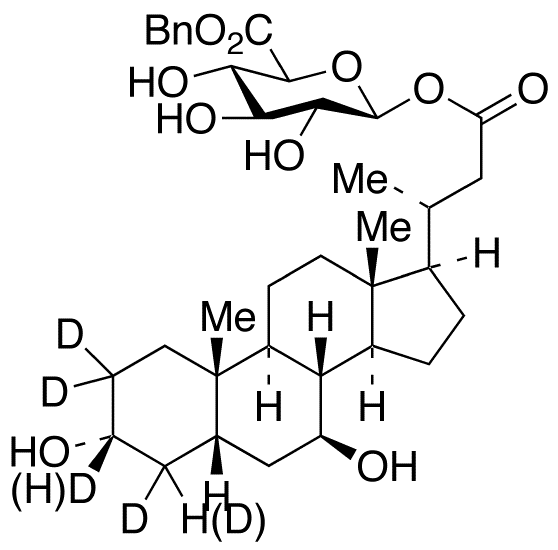 24-Nor Ursodeoxycholic Acid-d5 (major) Acyl-β-D-glucuronide Benzyl Ester