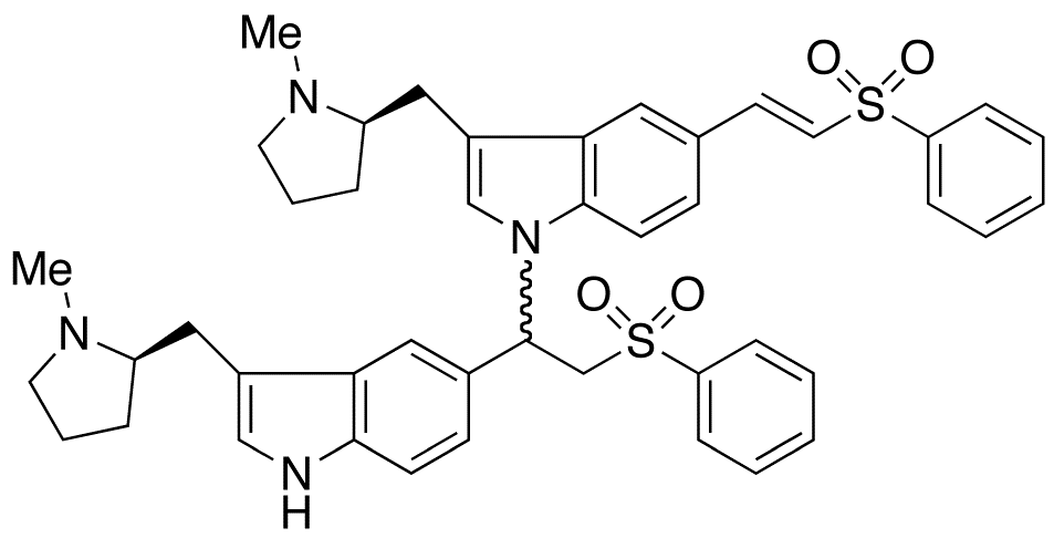 3-[[(2R)-1-Methyl-2-pyrrolidinyl]methyl]-1-[1-[3-[[(2R)-1-methyl-2-pyrrolidinyl]methyl]-1H-indol-5-yl]-2-(phenylsulfonyl)ethyl]-5-[(1E)-2-(phenylsulfonyl)ethenyl]-1H-indole