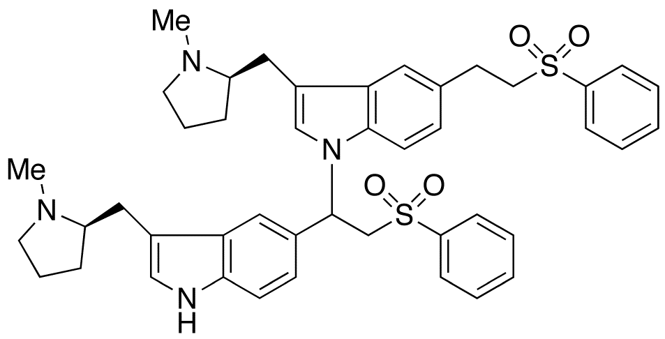 3-[[(2R)-1-Methyl-2-pyrrolidinyl]methyl]-1-[1-[3-[[(2R)-1-methyl-2-pyrrolidinyl]methyl]-1H-indol-5-yl]-2-(phenylsulfonyl)ethyl]-5-[2-(phenylsulfonyl)ethyl]-1H-indole