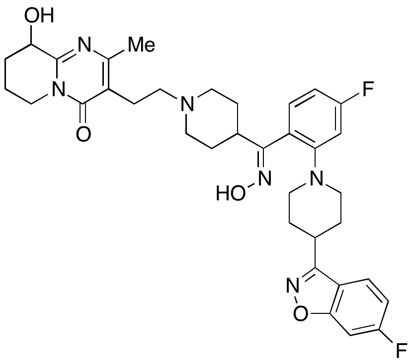 3-[2-[4-[(Z)-(4-Fluoro-2-[4-(6-fluoro-1,2-benzisoxazol-3-yl)piperidin-1-yl)phenyl](hydroxyimino)methyl]piperidin-1-yl]ethyl]-2-methyl-6,7,8,9-tetrahydro-9-hydroxy-4H-pyrido[1,2-a]pyrimidin-4-one