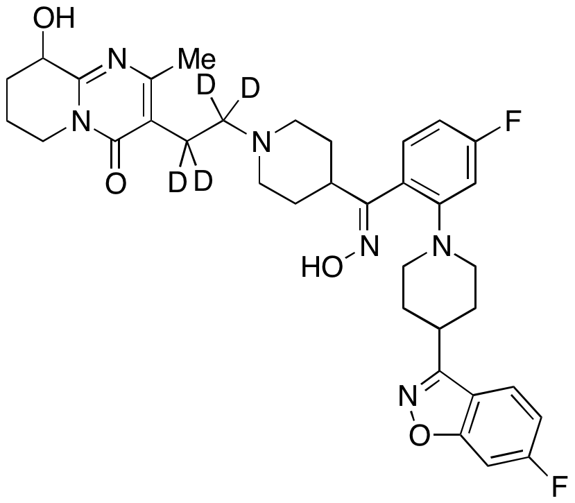 3-[2-[4-[(Z)-(4-Fluoro-2-[4-(6-fluoro-1,2-benzisoxazol-3-yl)piperidin-1-yl)phenyl](hydroxyimino)methyl]piperidin-1-yl]ethyl]-2-methyl-6,7,8,9-tetrahydro-9-hydroxy-4H-pyrido[1,2-a]pyrimidin-4-one-d4