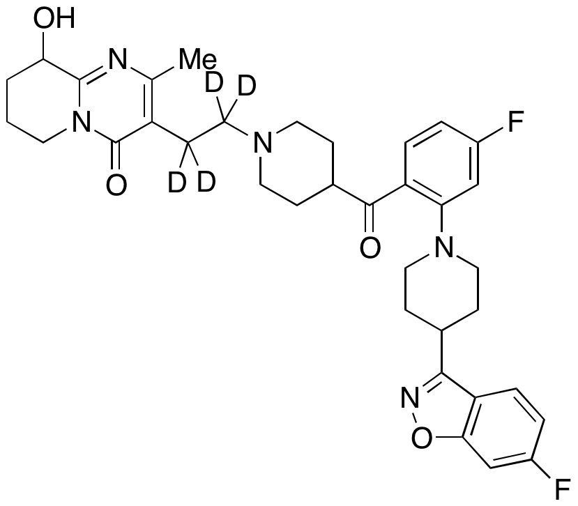 3-[2-[4-[4-Fluoro-2-[4-(6-fluoro-1,2-benzisoxazol-3-yl)piperidin-1-yl]benzolyl]piperidin-1-yl]ethyl-2-methyl-6,7,8,9-tetrahydro-9-hydroxy-4H-pyrido[1,2-a]pyrimidin-4-one-d4