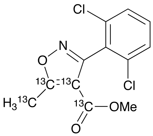 3-(2,6-Dichlorophenyl)-5-methyl-4-isoxazolylcarboxylic-13C4 Acid Methyl Ester