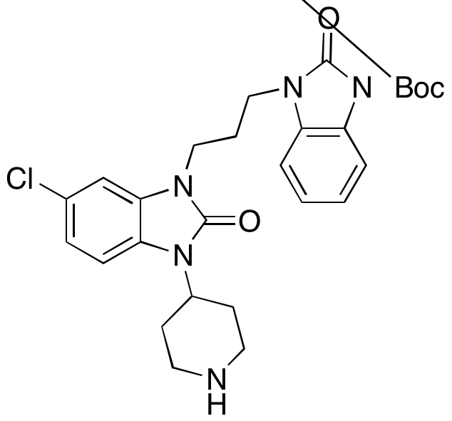 3-(3-(6-Chloro-2-oxo-3-(piperidin-4-yl)-2,3-dihydro-1H-benzo[d]imidazol-1-yl)propyl)-2-oxo-2,3-dihydro-1H-benzo[d]imidazole-1-carboxylic Acid tert-Butyl Ester