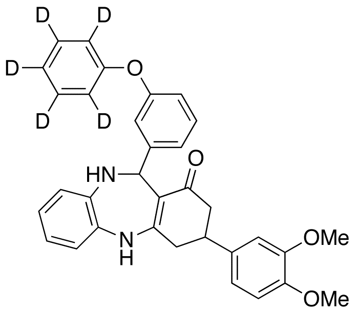 3-(3,4-Dimethoxyphenyl)-2,3,4,5,10,11-hexahydro-11-(3-phenoxyphenyl)-1H-dibenzo[b,e][1,4]diazepin-1-one-d5